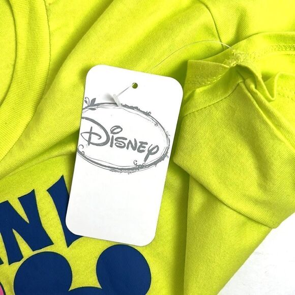 NWT Women's Minnie Loves Mickey Disney Neon Yellow T-Shirt Size L-XL - Picture 8 of 10